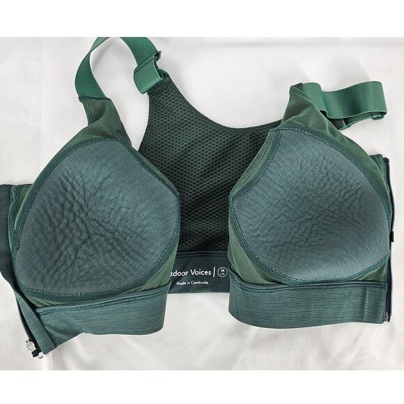 OUTDOOR VOICES WOMEN'S GREEN SPORTS BRA - SIZE MEDIUM ZIPPER BACK - Picture 4 of 8